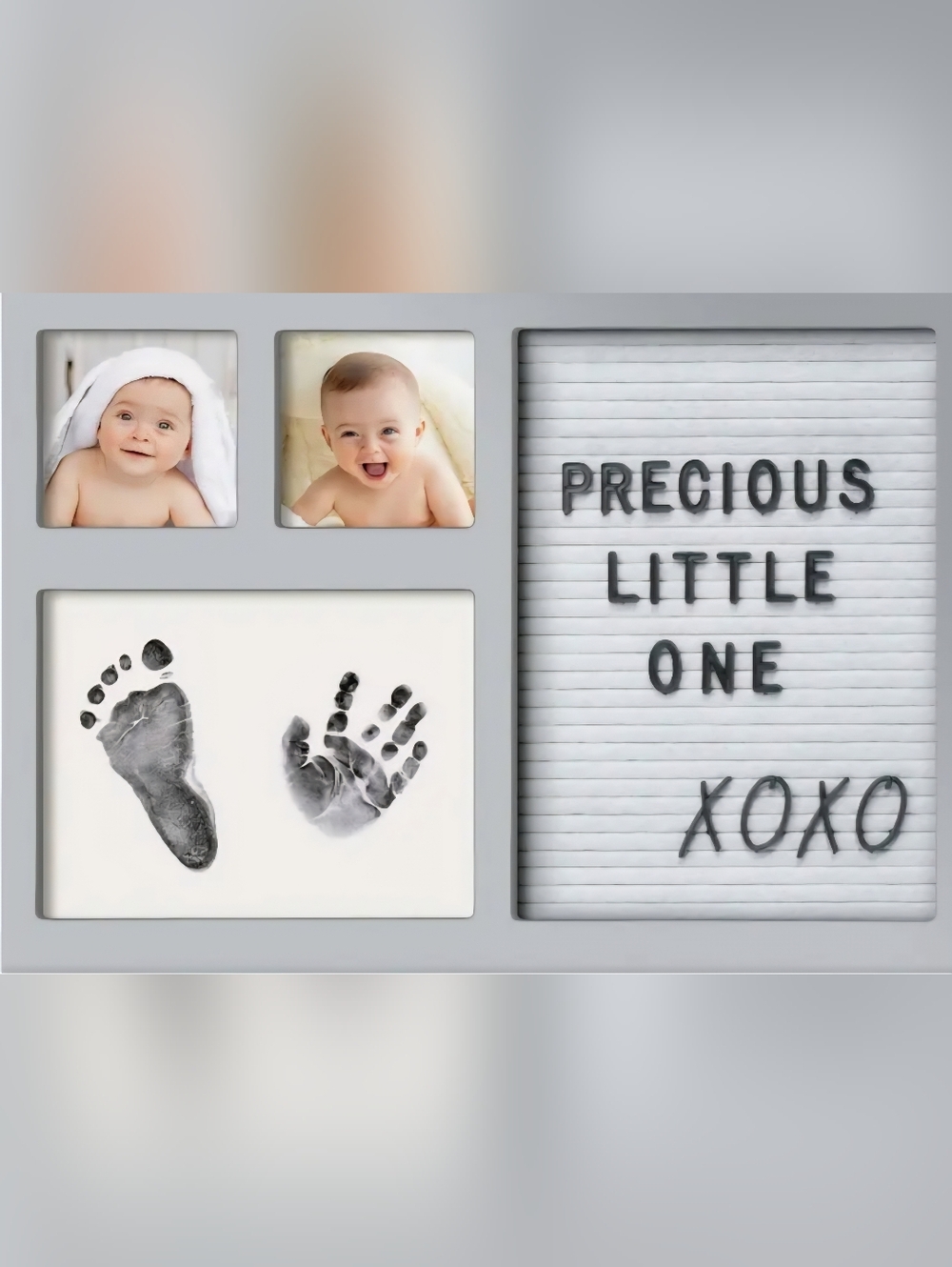 Heartfelt Clean Touch Inkless Hand & Footprint Photo Frame Kit White
